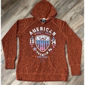 American Fighter Women's‎ Premium Athletics Hooded Sweatshirt Orange Size LARGE